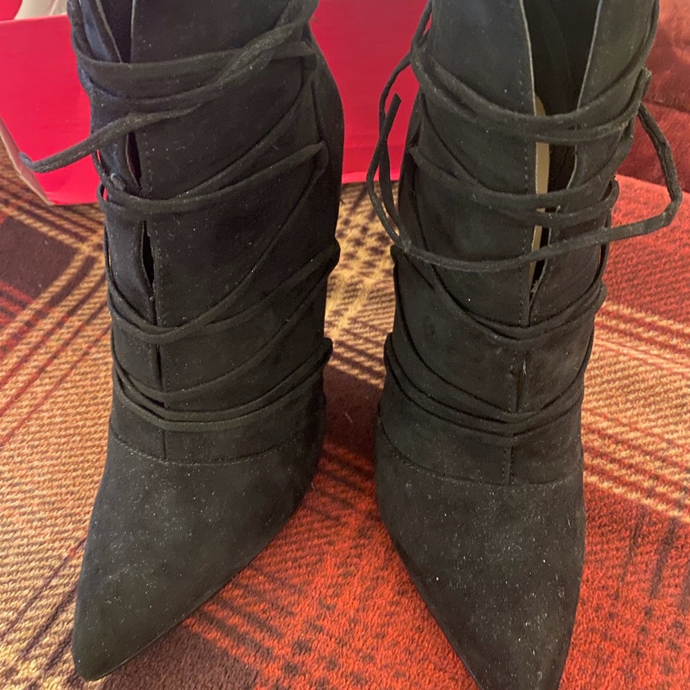 Black stiletto heel booties